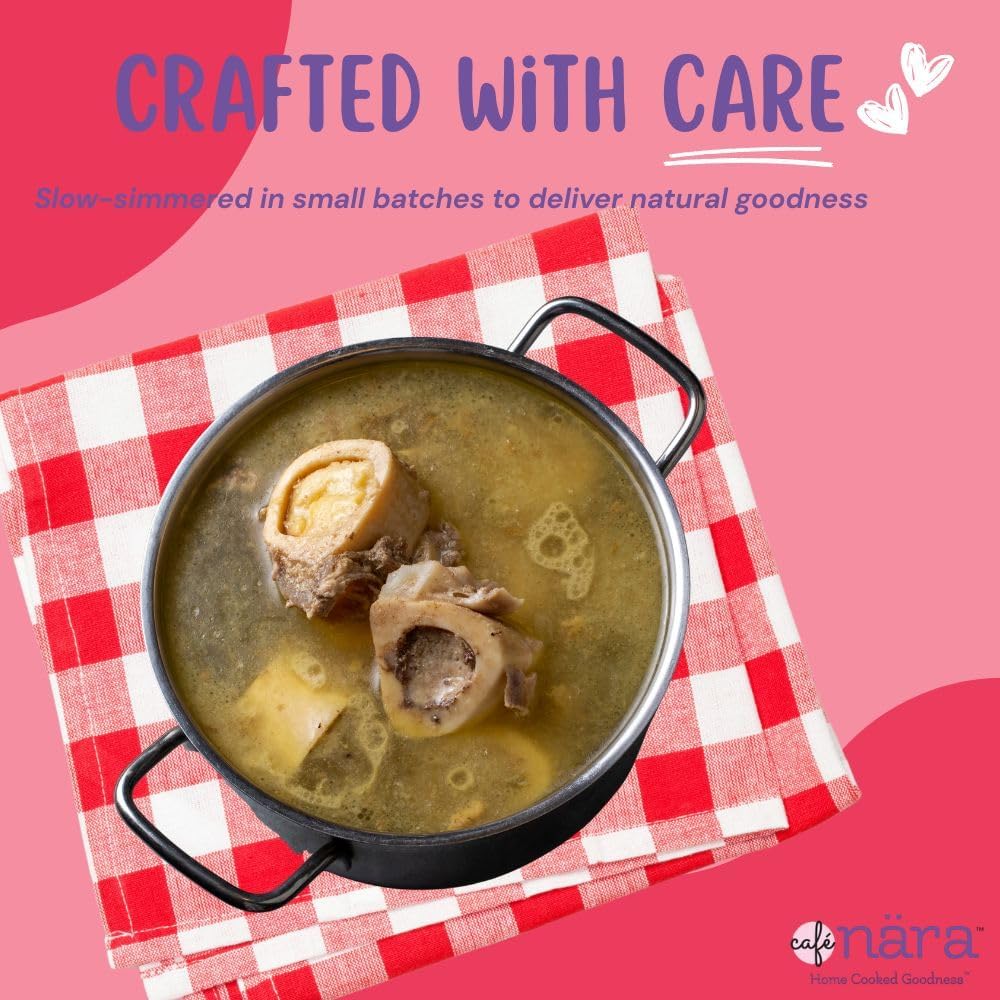 Cafe Nara beef broth poured over pet kibble