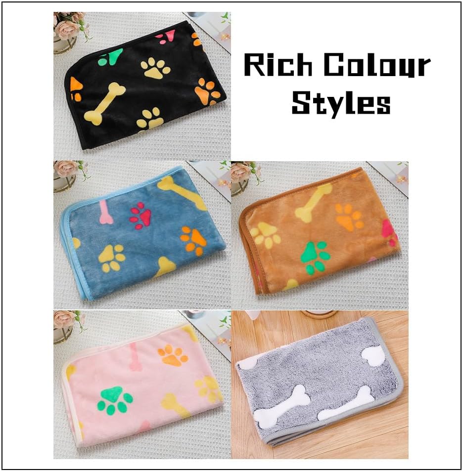 Blue paw printed pet mat suitable for cat beds and dog crates.