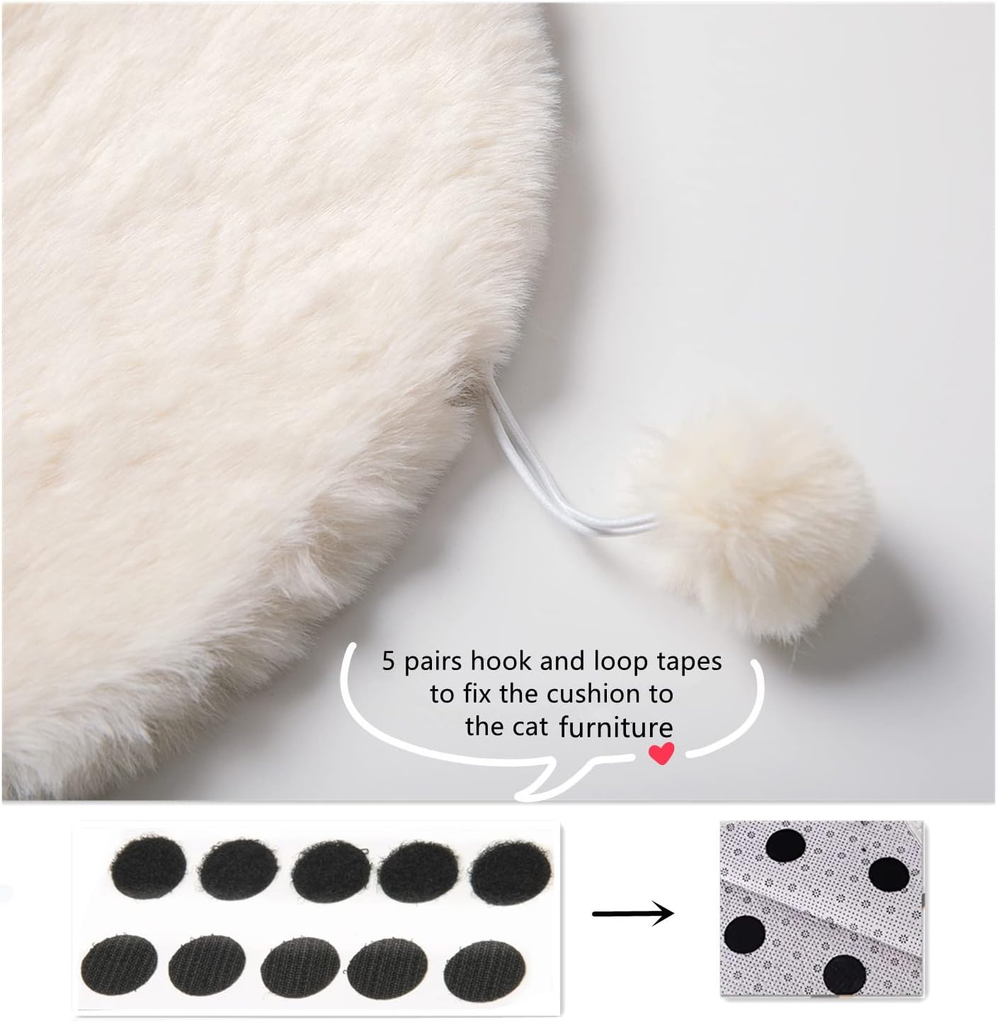 Plush faux rabbit fur cat mat with high density foam interior
