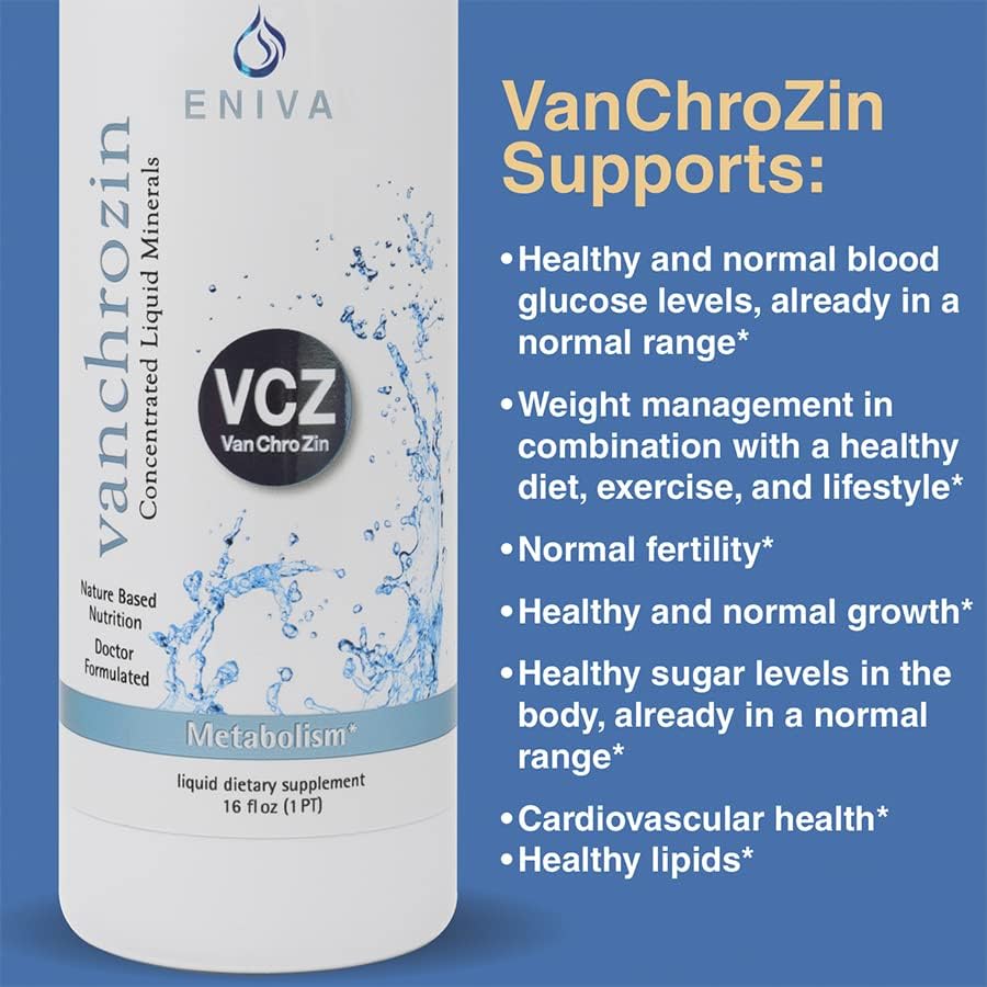 Eniva Health VANCHROZIN supplement facts and dosage instructions on the back label