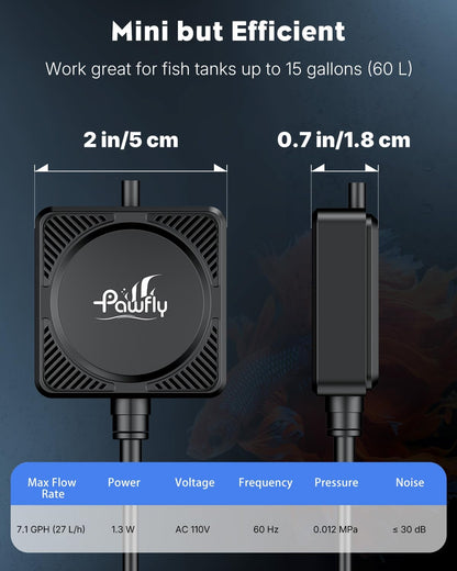 Pawfly silent oxygen aerator with airline tubing connected