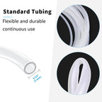 Flexible twenty five feet airline tubing for fish tank aeration showing included check valves.