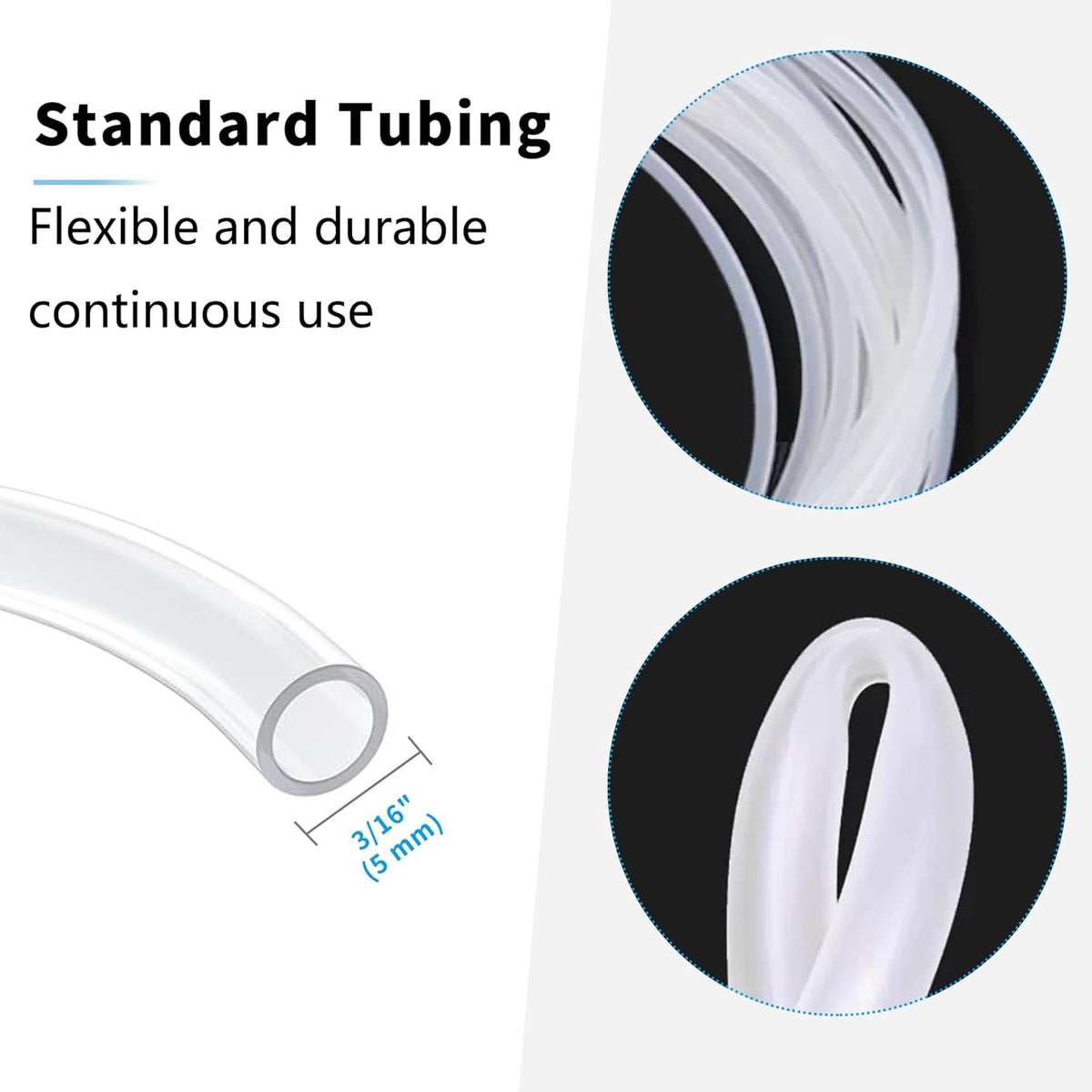 Flexible twenty five feet airline tubing for fish tank aeration showing included check valves.