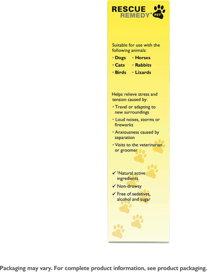 Premium pet health supplement liquid dropper packaging highlighting flower essence active ingredients