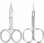 Kootinn extra fine cuticle scissors two pack front view showcasing curved and straight professional grooming blades.