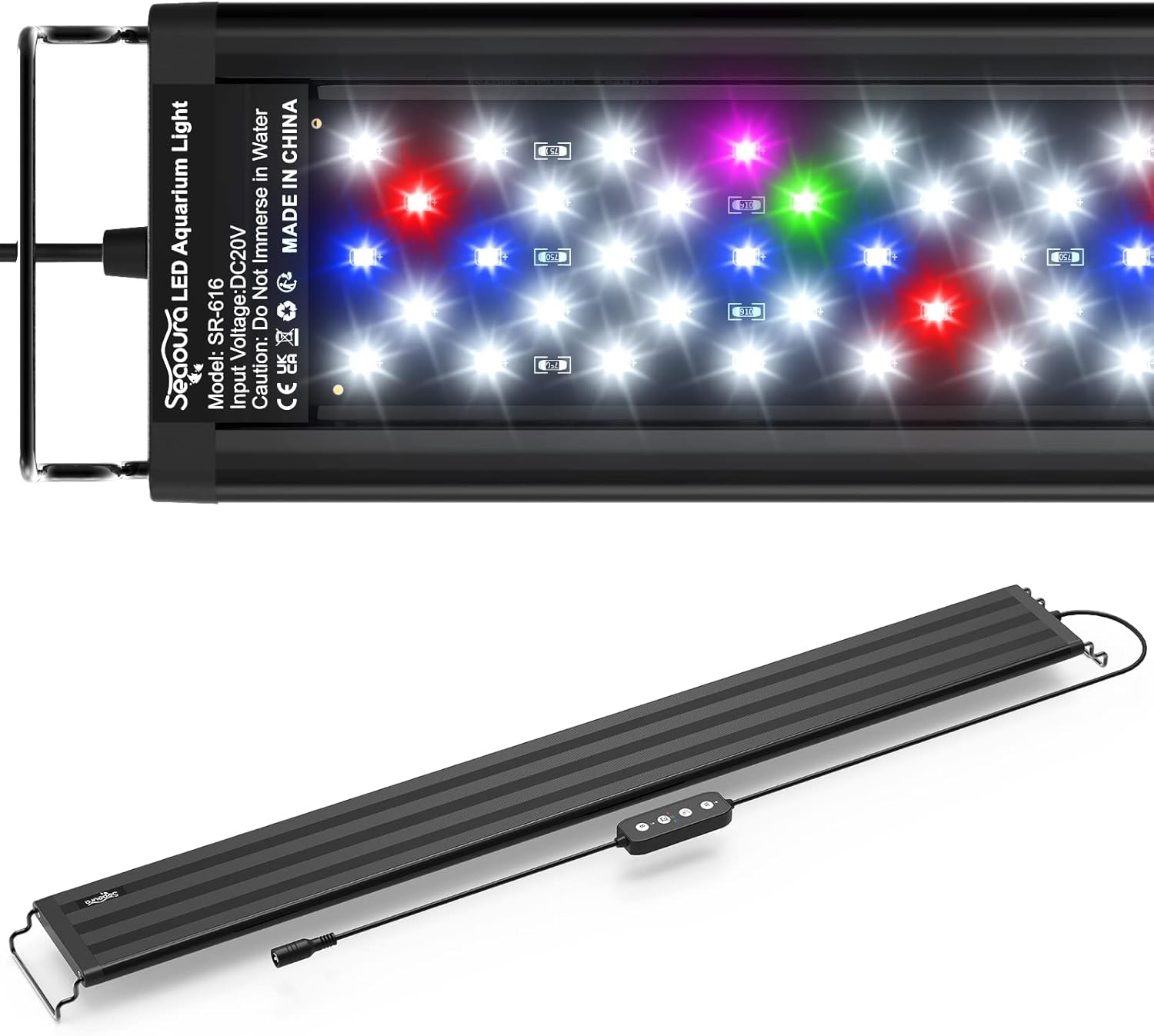 SEAOURA Led Aquarium Light for Plants-Full Spectrum Fish Tank Light with Timer Auto On/Off, 18-24 Inch, Adjustable Brightness, White Blue Red Green Pink LEDs with Extendable Brackets for Freshwater - Image 10