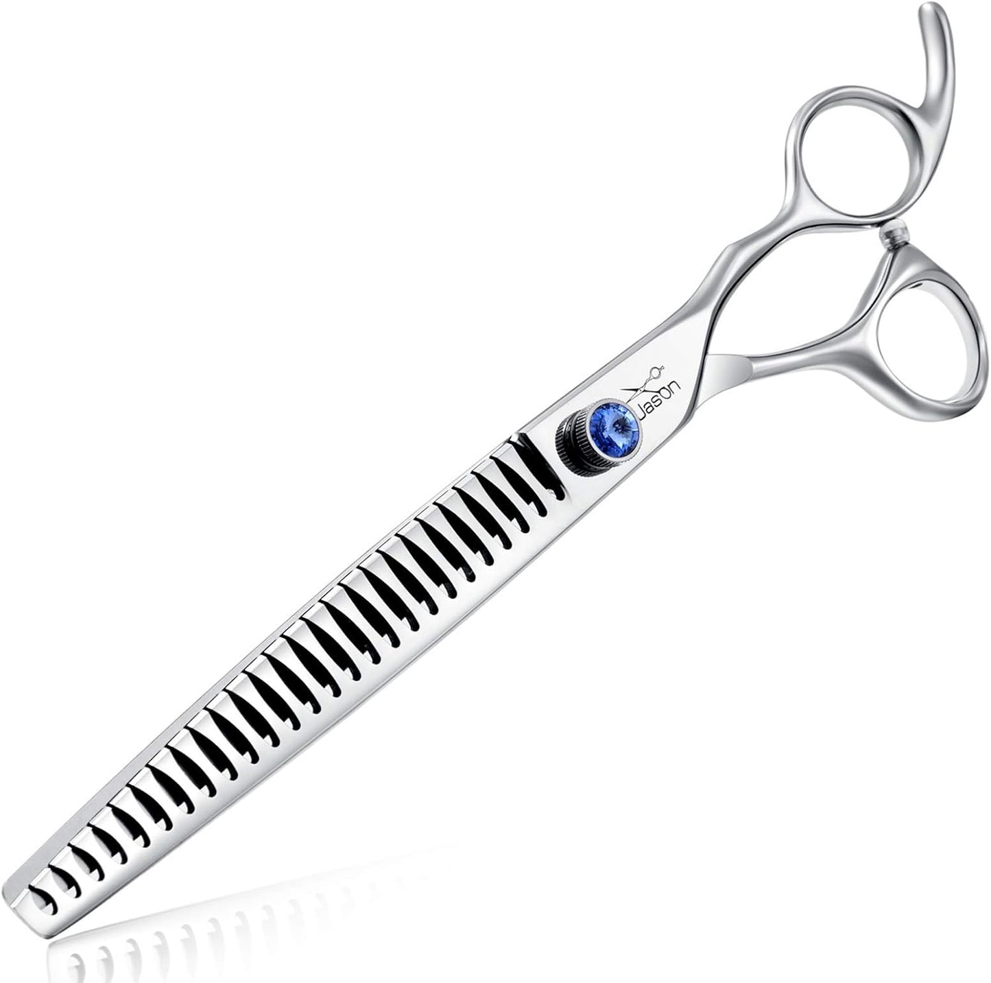 JASON Curved Dog Grooming Scissors - 8" Ergonomic Pets Cats Trimming Shears with Offset Handle and a Jewelled Screw for Right Handed Groomers Long Sharp Comfortable Christmas Gift - Image 9