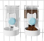 Hanging Cage Automatic Small Pet Food Bowl Water Bottle Dispenser, 1L Auto Gravity Pet Feeder and Waterer Set Kennel Feeding Station Crate Feeder Dish for Rabbit Puppy Cats Ferret (Grey) - Image 9