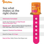 Ingredient list label on Zesty Paws flea and tick chews