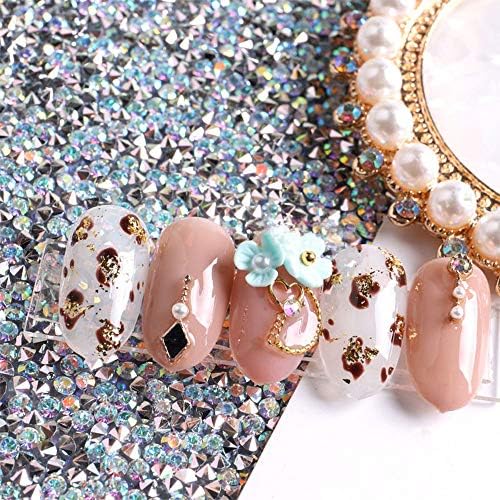 Top down view of Ebanku silver rhinestone manicure tool