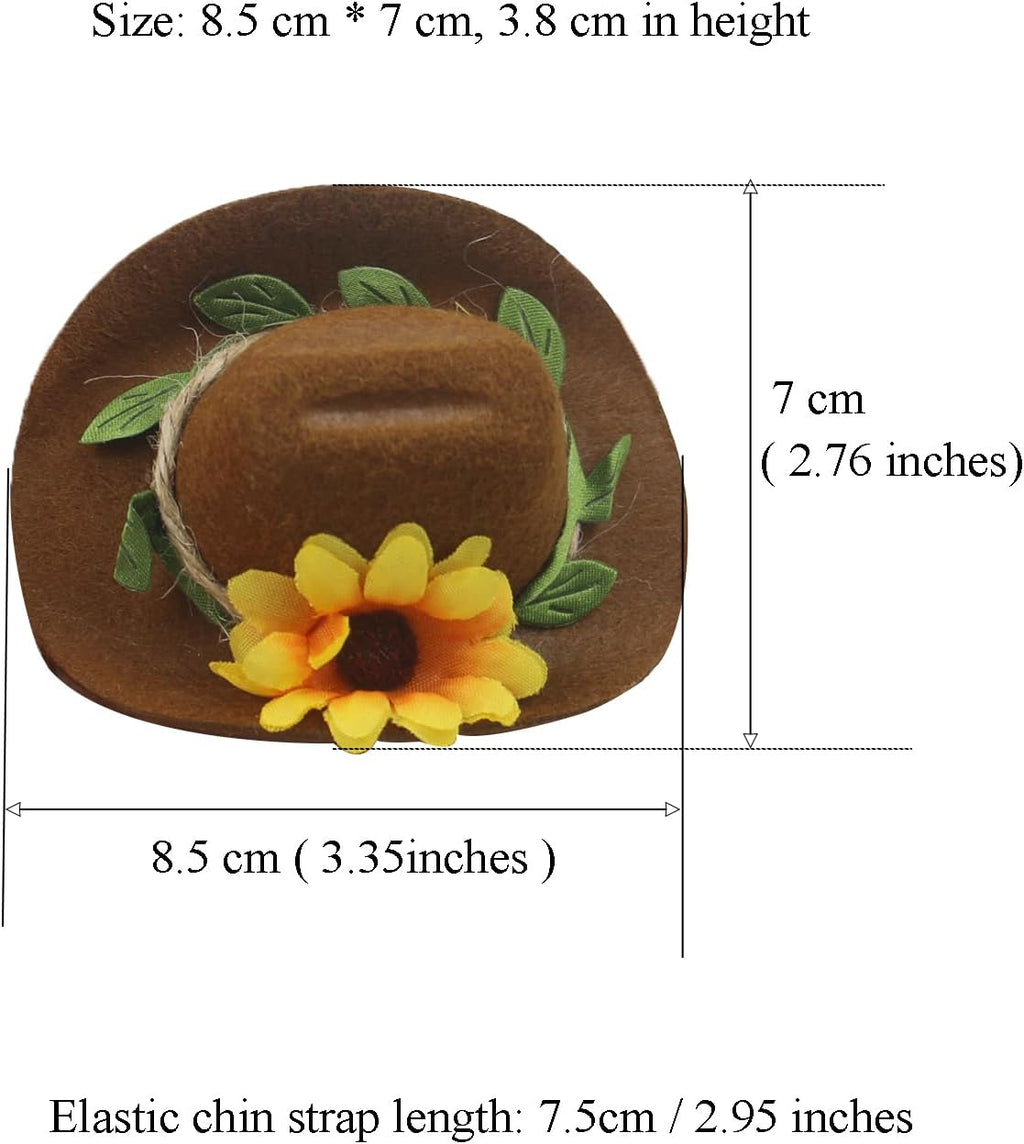 LXLVOUEG small animal pet hat angled side profile with adjustable elastic strap