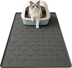Garoopion Cat Mat for Litter Box, Large 34.05x22.5 inch Cat Litter Mat, Waterproof Silicone Pad for Floor, Gray - Image 10