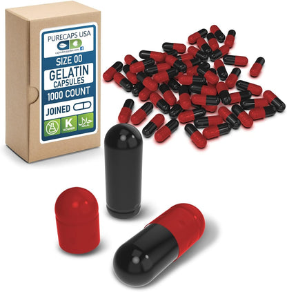 PureCaps USA empty gelatin capsules size 00 box front view