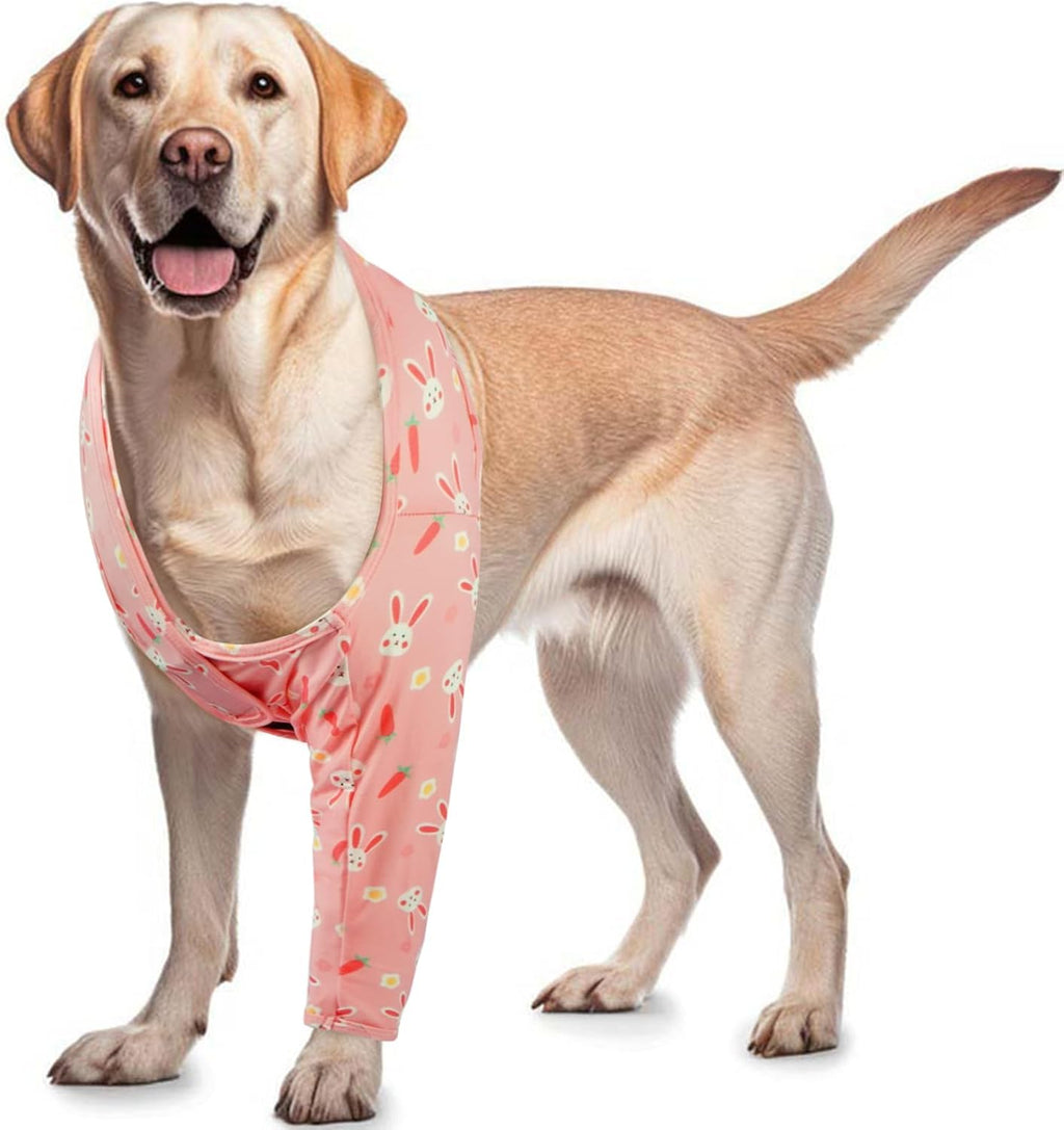ROZKITCH Dog Sleeve to Prevent Licking for Front Right Left Leg, Pet Prevent Licking Wound Elbow Protector, Dog Recovery Suit Cone Collar Alternative for Sprain ACL CCL Arthritis Joint Care Zebra L - Image 11