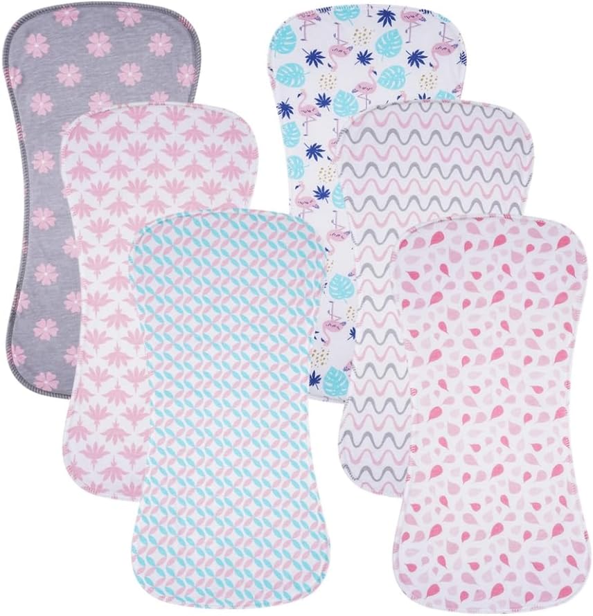 Gelisite 6 pack cotton baby burp cloths front view showing soft fabric