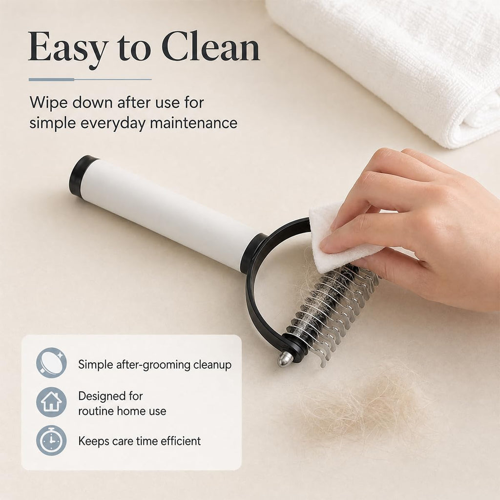 Txibi dog and cat dematting comb ergonomic non slip handle detail