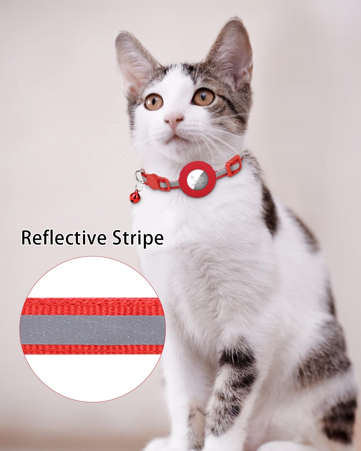 TagME quick release safety pet collar with rounded breakaway buckle close up view