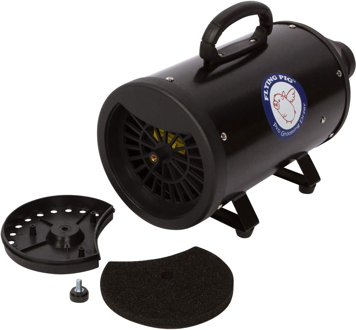 Professional pet grooming dryer in black finish
