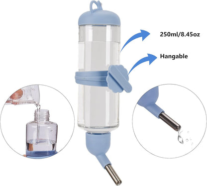 Sangle Sopffy Rabbit Feeder and Water Dispenser Set, Gravity Food Bowl with Water Bottle for Cage, Small Animal Feeding Station for Bunny, Guinea Pig, Chinchilla, Ferret, Hedgehog, Blue 2-Piece Set - Image 4