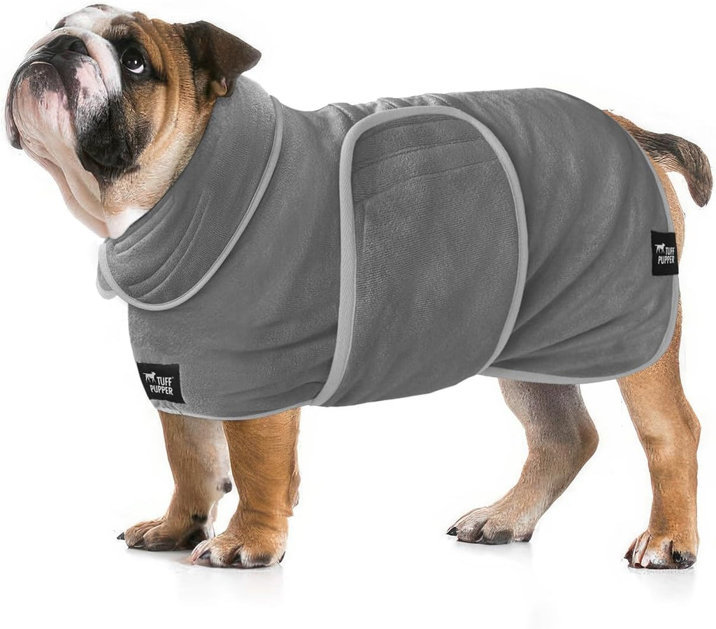 Tuff Pupper Fast Drying Dog Bath Robe | 800 GSM Plush Dog Towel Bathrobe/Dressing Gown | Super Absorbent Pet/Puppy Bathrobe | Adjustable Hood & Belly Strap | Super Soft | Fast Drying (Giant, Gray) - Image 11