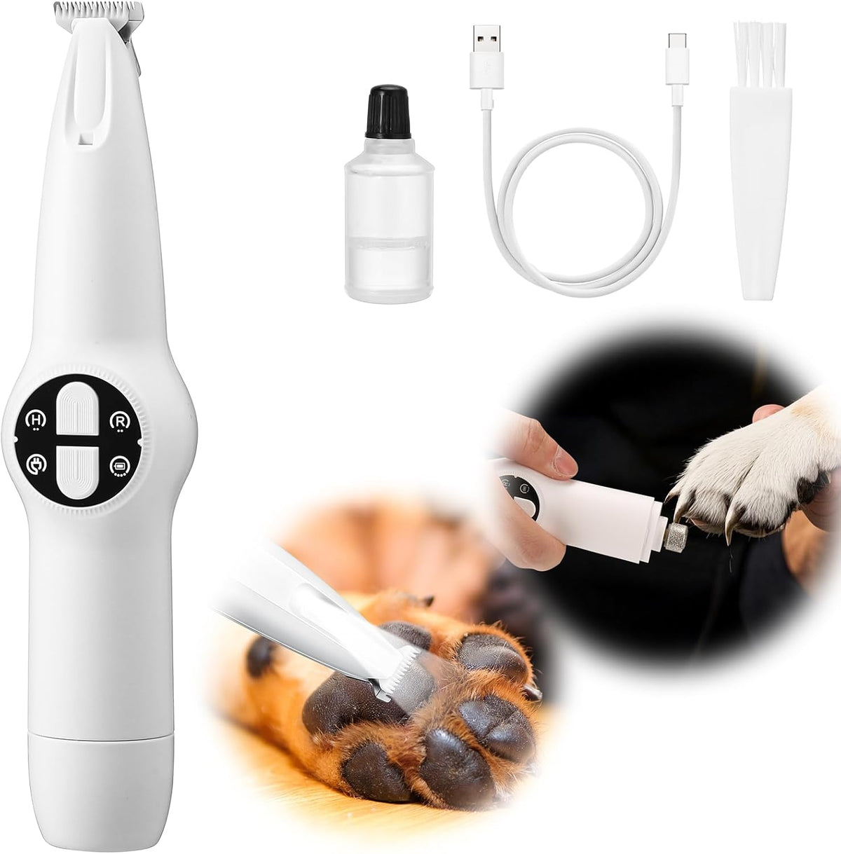 Palksky pet grooming kit including charging cable brush and blade lubricant oil