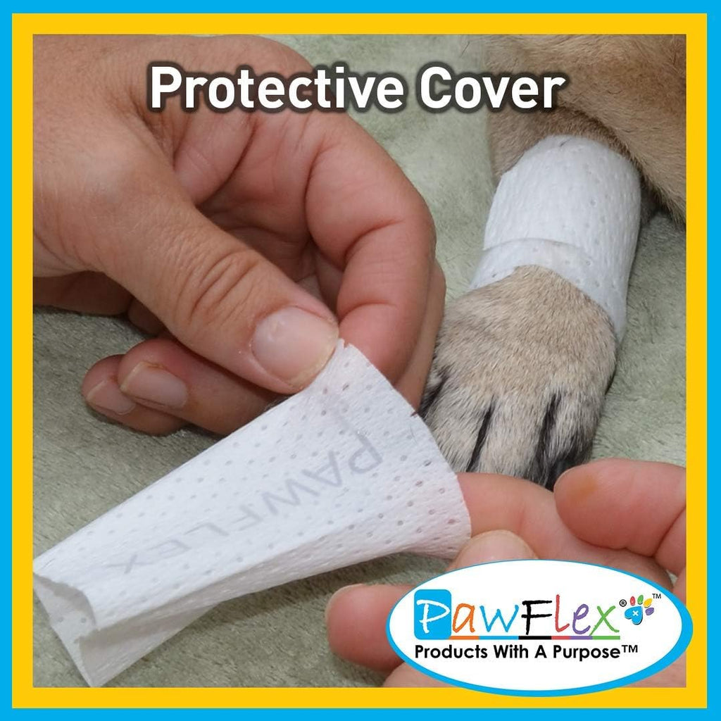 Diagram showing how to cut PawFlex bandage to size