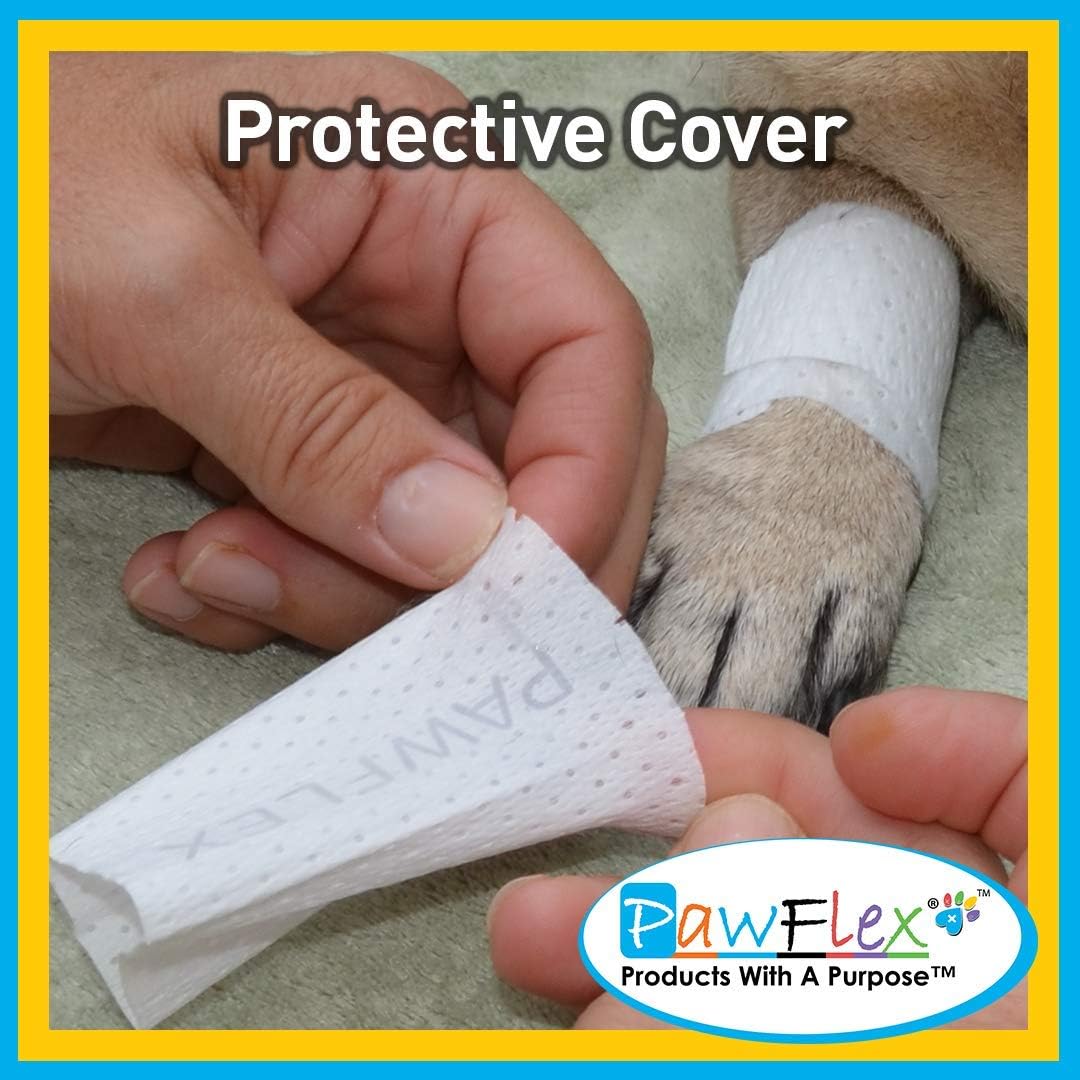Diagram showing how to cut PawFlex bandage to size