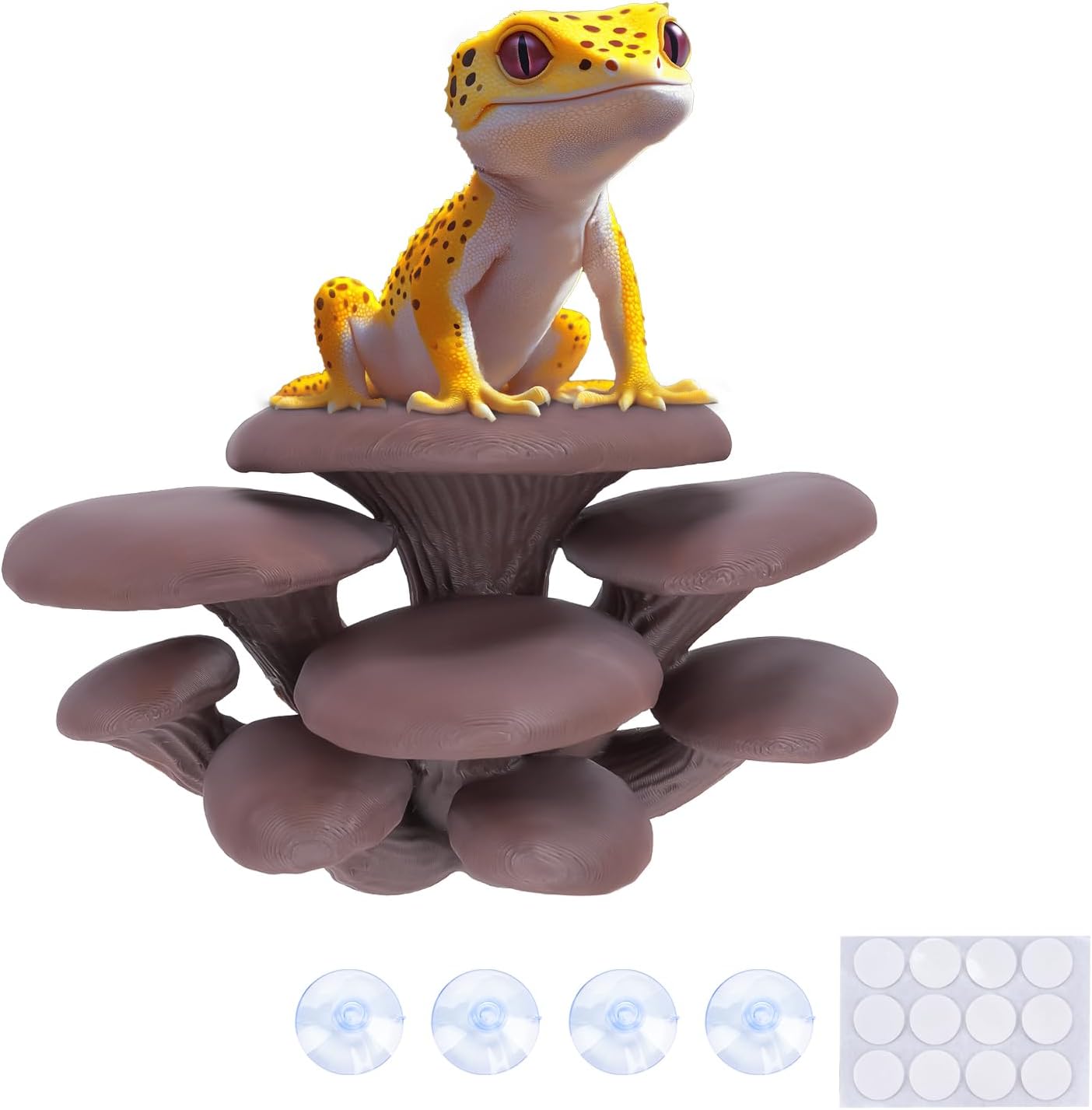 Westant Mushroom Decor for Reptile Tank, Fish Tank, Pet-Safe Bearded Dragon Tank Accessories, Realistic Terrarium Plants for Leopard Geckos, Crested Geckos, Tree Frogs, Snakes (Forest, Trio Cap) - Image 11