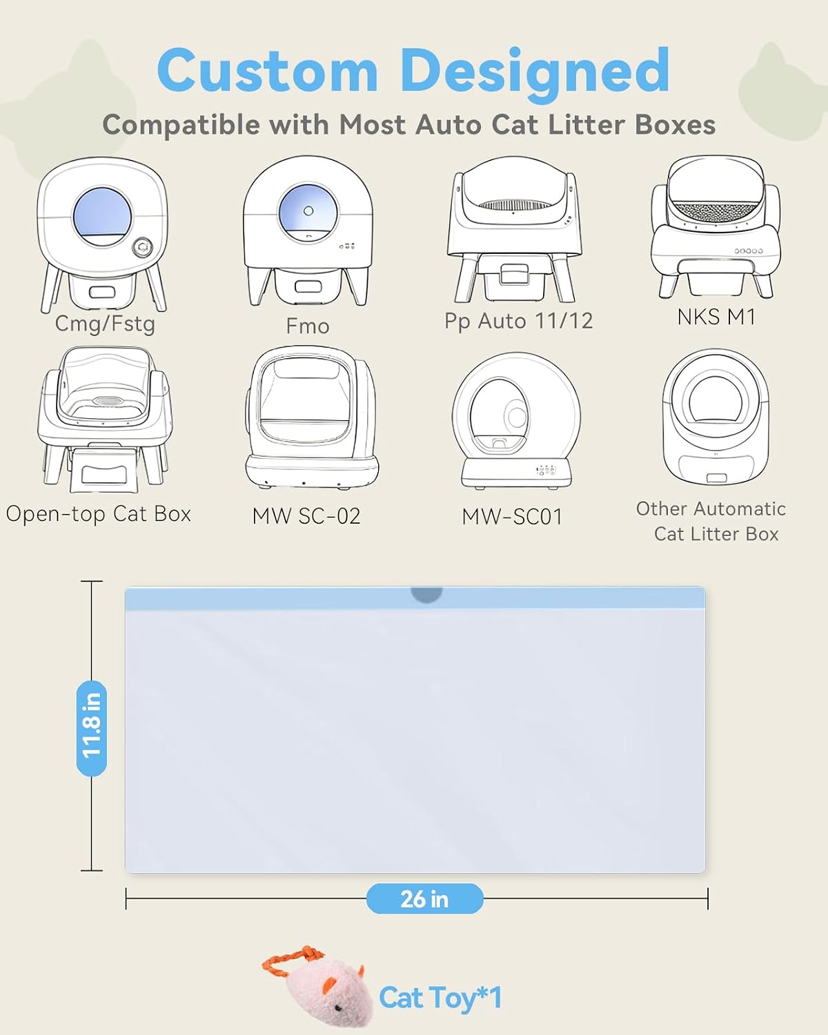 Large capacity twelve gallon smart cat litter box drawer bags