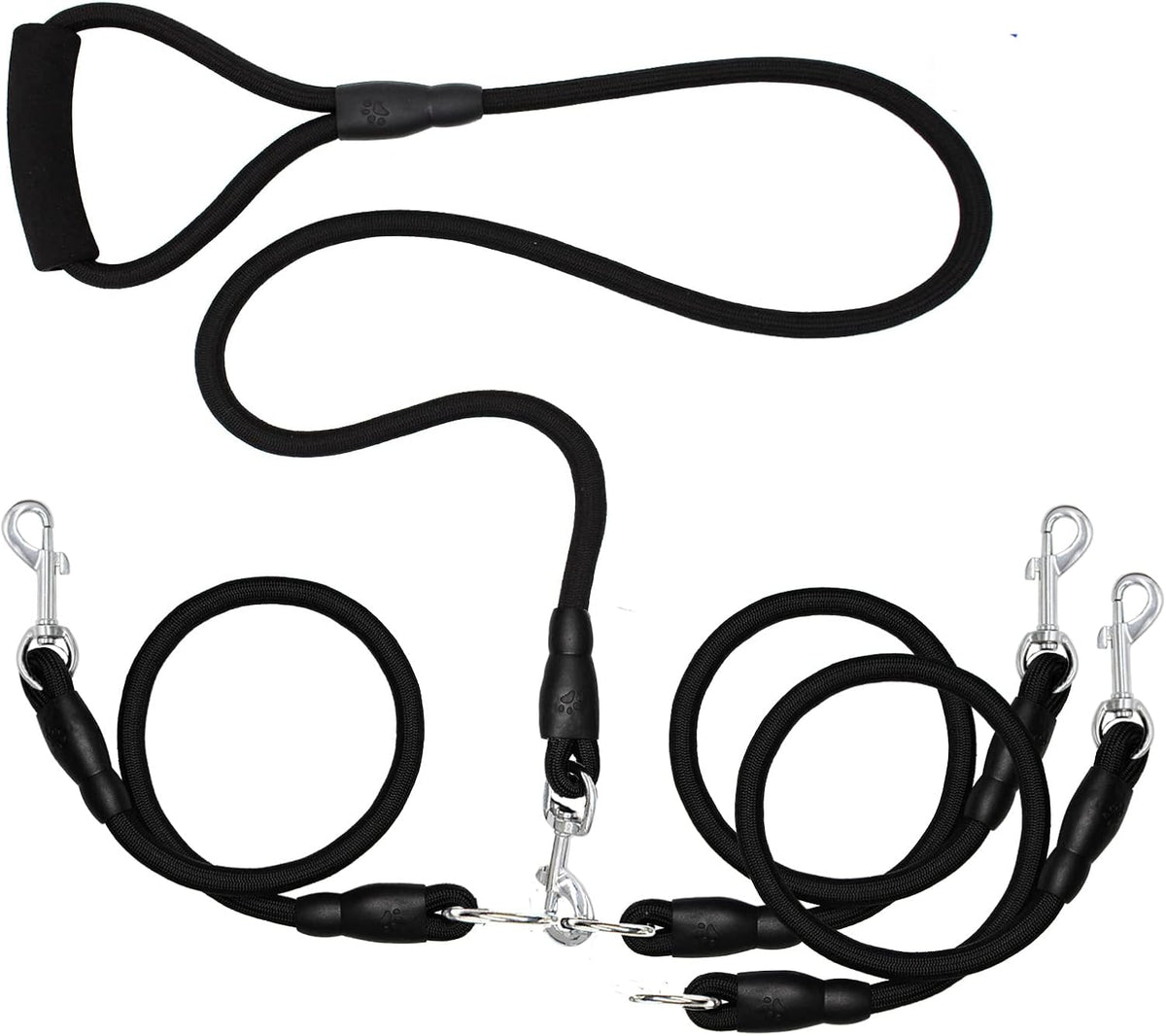 3 Dog Leash No Tangle Heavy Duty Detachable 360 degrees Swivel Device Multiple Dog Leash with Padded Handle for Two/Three Pets (30-200 Lbs) - Image 11