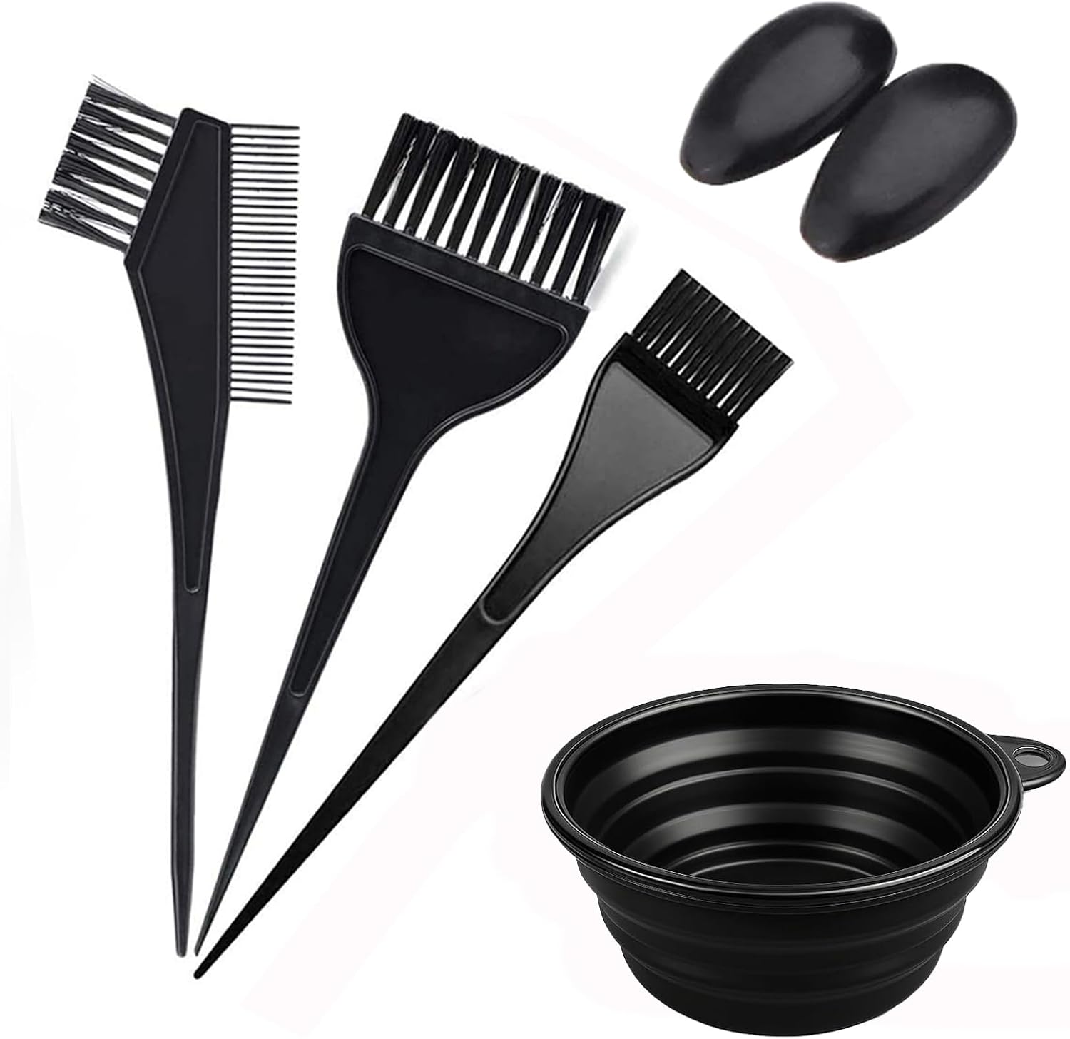 KEAIDUO hair dye mixing bowl and brush set front view showing professional six piece salon tools