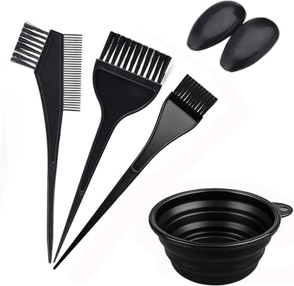 KEAIDUO hair dye mixing bowl and brush set front view showing professional six piece salon tools