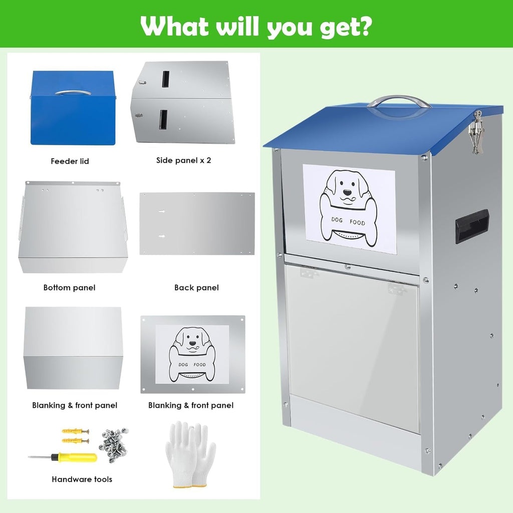 Hizmivos automatic pet food dispenser rear view highlighting the wall mounting holes