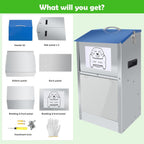 Hizmivos automatic pet food dispenser rear view highlighting the wall mounting holes