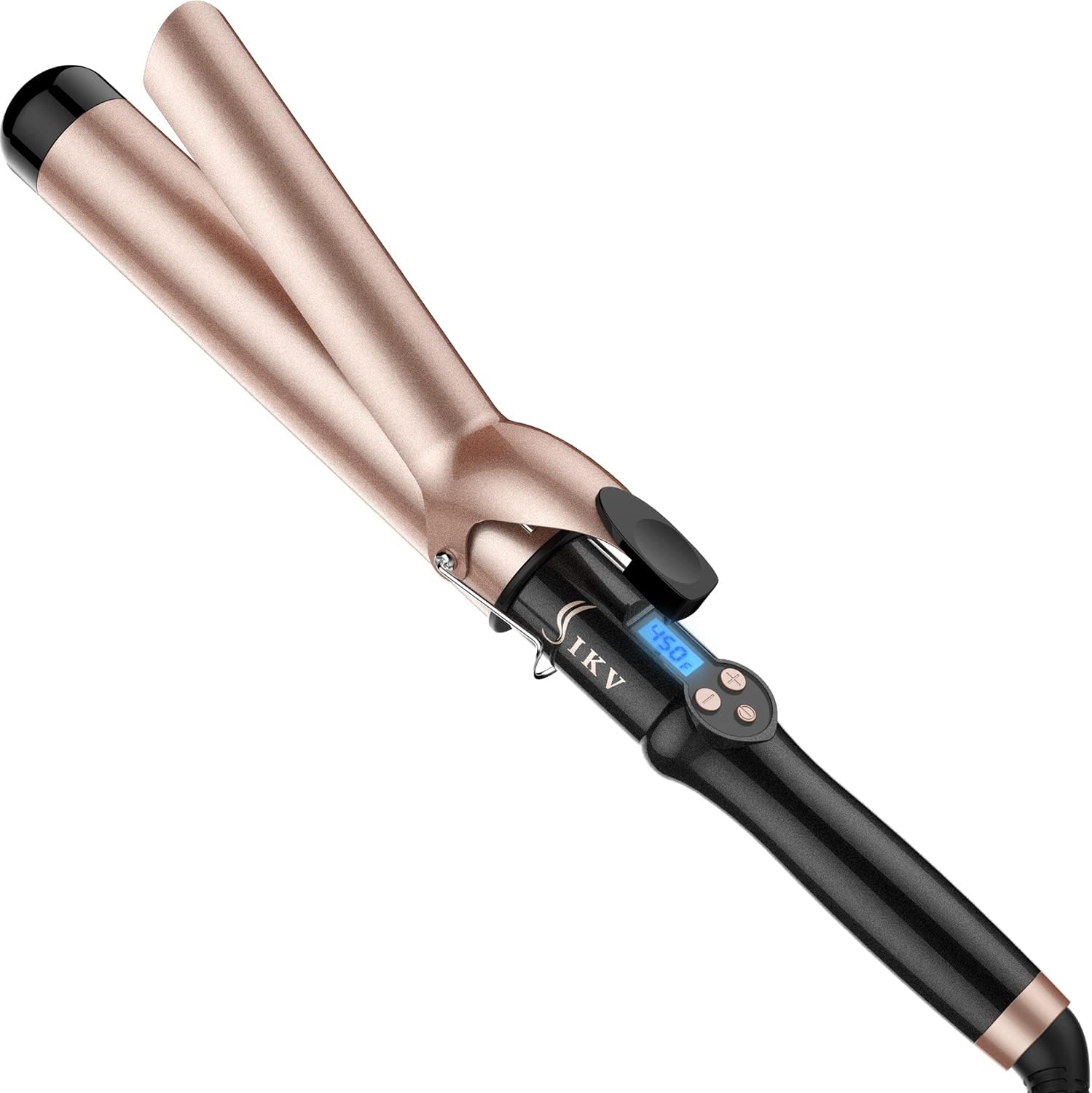 IKV extra long barrel curling iron front view professional hair curler
