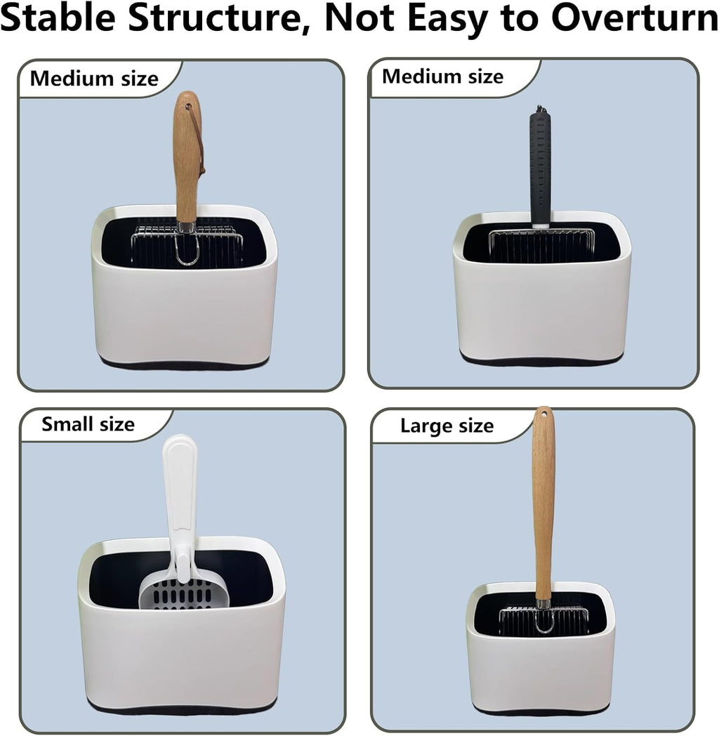Minimalist white pet waste scoop organizer for home