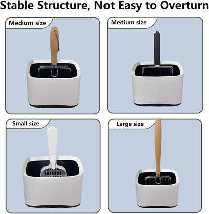 Minimalist white pet waste scoop organizer for home
