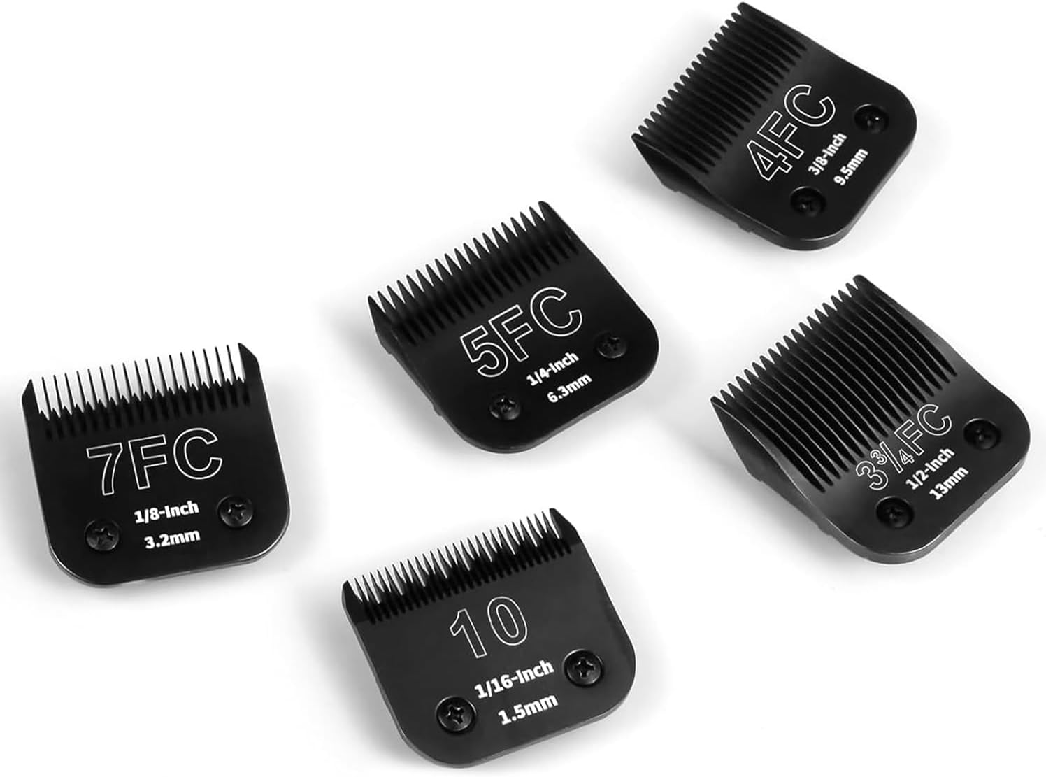 3 Pack 7FC Detachable Dog Grooming Steel Blades,Compatible with Andis,Oster A5,Wahl KM-10 Series,Cut Length 1/8" 3.2MM Black - Image 10