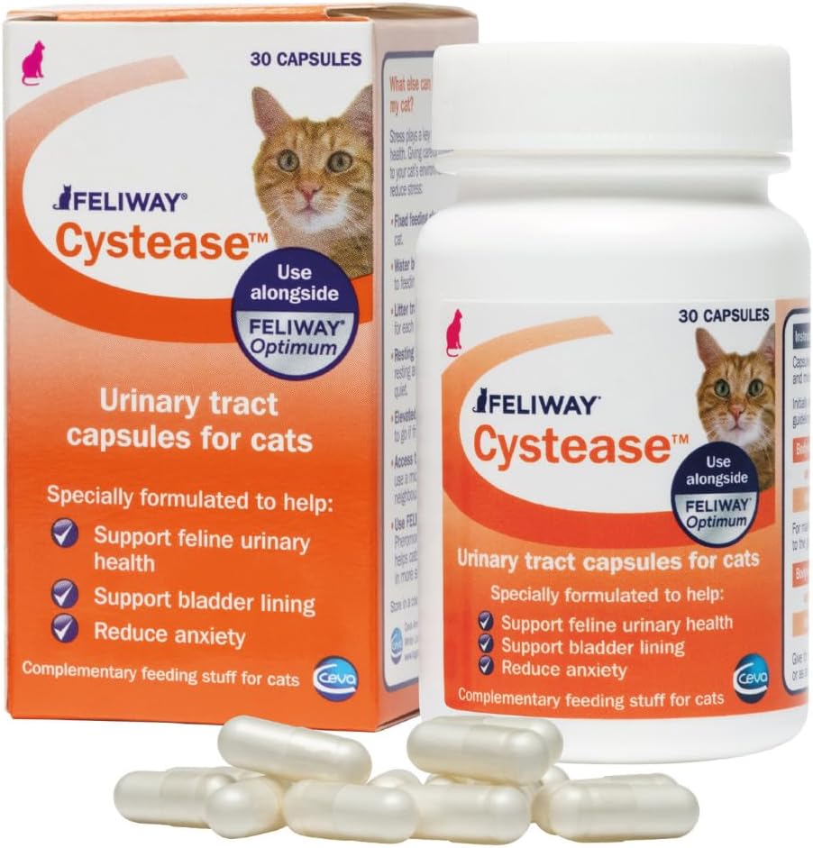 Feliway Cystease urinary tract support capsules for cats front view package