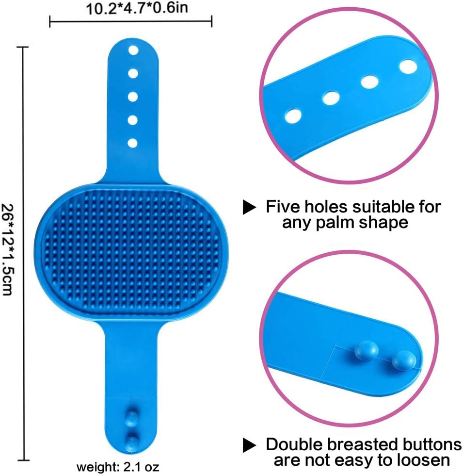 Ergonomic rubber handle bath brush for dogs and cats