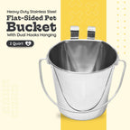 Side profile of Aaspire Pets hanging pet bucket showing flat back