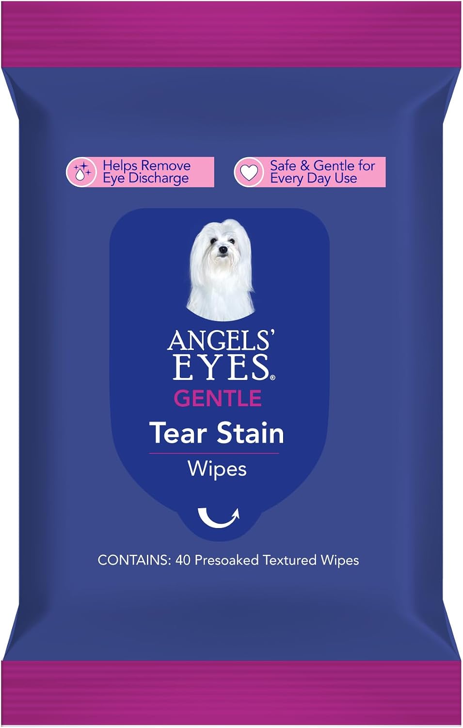 Angels' Eyes Face Eye and Paw Cleansing Wipes 40 Count packaging front view