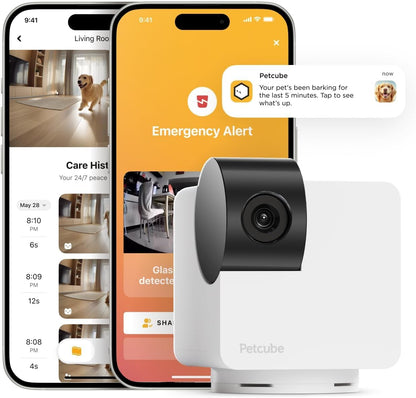 Petcube Cam 360 interactive smart pet camera front view showing compact design