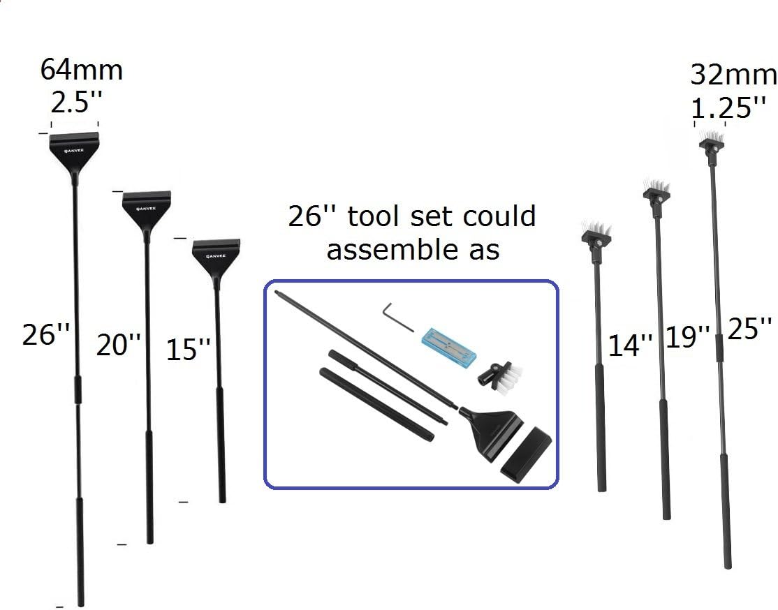 Premium stainless steel scraper blade head showing the wide razor design engineered for scratch free glass cleaning.
