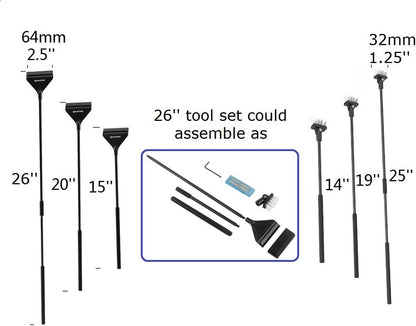 Premium stainless steel scraper blade head showing the wide razor design engineered for scratch free glass cleaning.