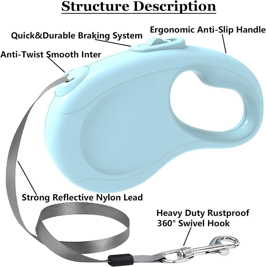 Lusosh 16ft nylon tape retractable leash extended