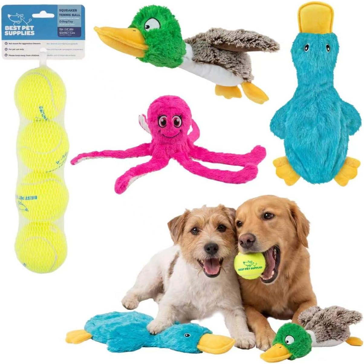Best Pet Supplies Squeaky Dog Toys with Soft Durable Fabric for Small, Medium and Large Pets Interactive Toy for Indoor Play, Supports Active Biting and Play - 1Wild Duck, Small - Image 11