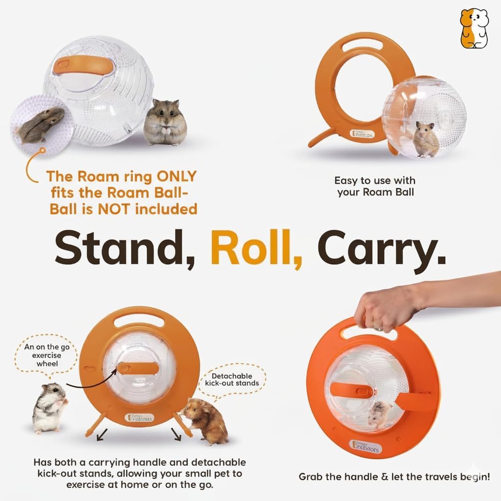 Roam Ring Accessory - Convert Your Hamster Ball into a Small Pet Carrier for Safe, Active Play - Small Animal Toys for Gerbils, Mice & More - Must-Have Pet Rat and Hamster Accessories - Image 2