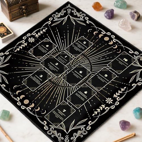 Knana altar cloth displayed with tarot cards for reading