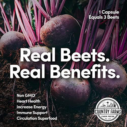 Capsules of Country Farms Bountiful Beets supplement